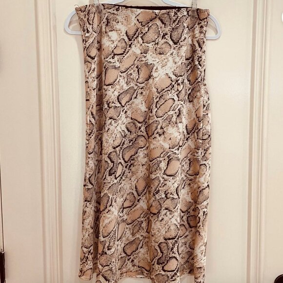 SNAKE PRINT MIDI SKIRT - Picture 1 of 2